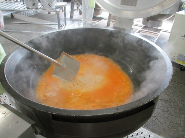 にんじんライス炊飯の様子